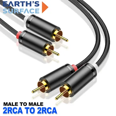 Dual-RCA-Kabel, HiFi-Stereo, 2 Cinch auf 2 Cinch-Stecker auf Stecker, Aux-Audiokabel für HDTV, Heimkino, DVD-Verstärker, Cinch-vergoldete Kabel