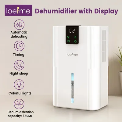 LOEFME Air Dehumidifier 2800mL Home Dehumidifier For Bathroom Basement Air Dryer Indoor Moisture Absorber Touch Display Machine