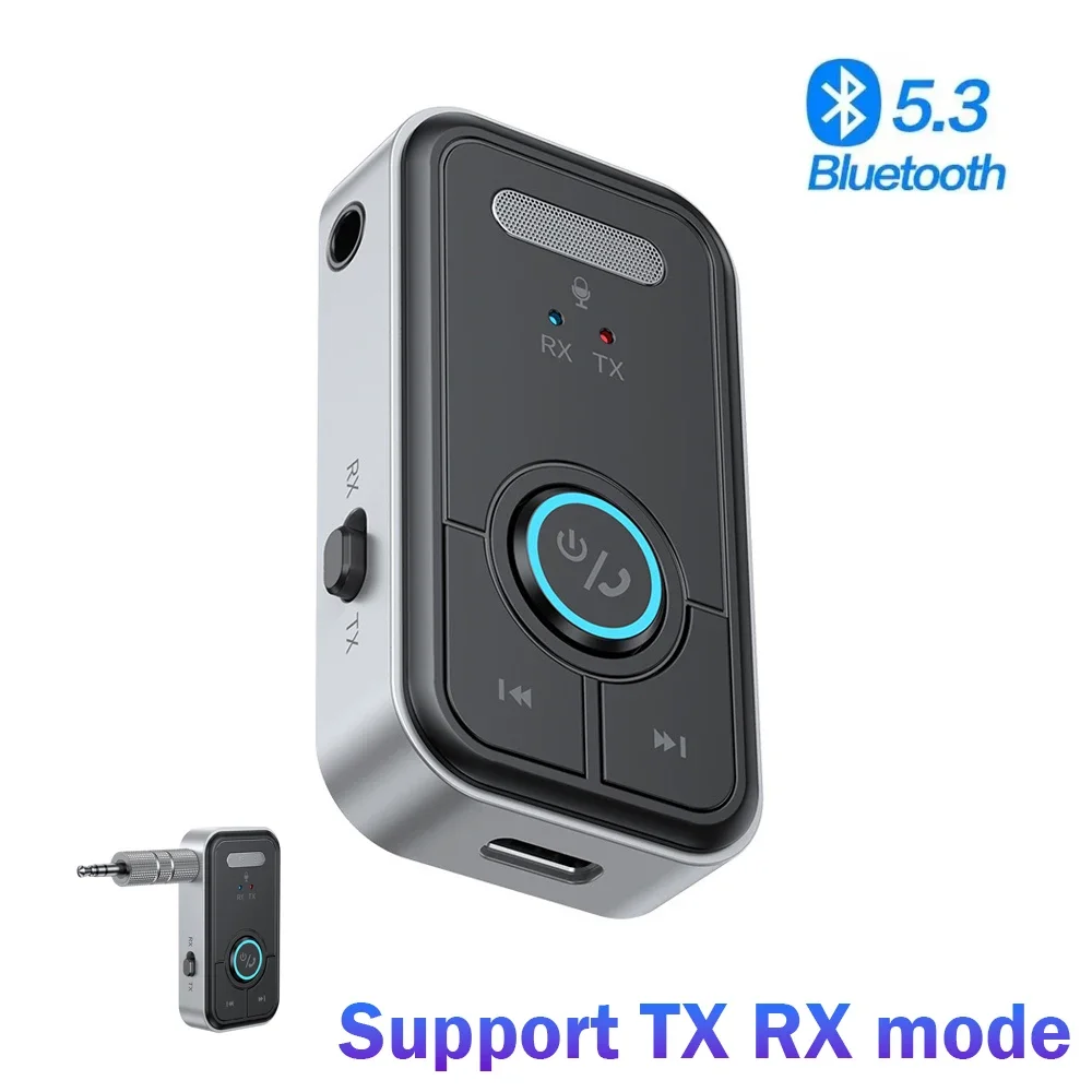 Adattatore ricevitore trasmettitore Bluetooth 5.3 Audio wireless per musica per auto Altoparlante per cuffie Jack da 3,5 mm Adattatore audio wireless AUX