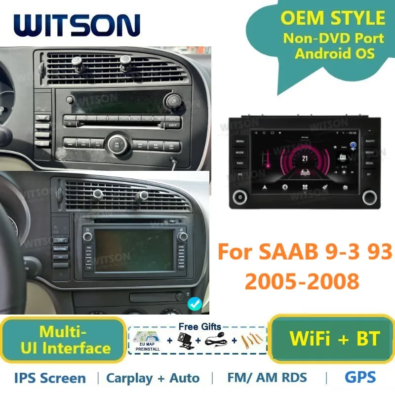 WITSON Android Autoradio für SAAB 9-3 93 2007-2012 GPS WLAN Audio Fahrzeug-Haupteinheit Carplay RDS Auto-Stereoanlage Multimedia Image