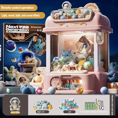 DIY Doll Machine Kids Coin Operated Play Game Mini Claw Catch Toy Crane Machines Music Doll Children Xmas Gifts birthday gift