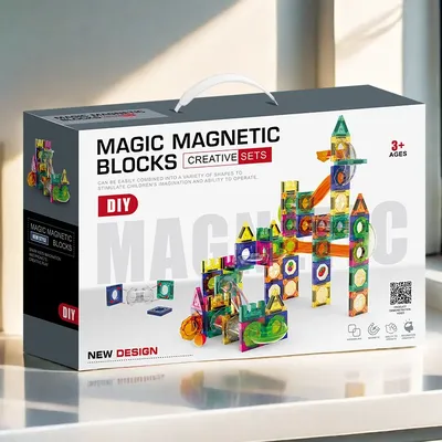 234pcs Children's Gift Track Ball Magnetic Block Parent Child Puzzle Assembly Toy Gift 3-6 Year Old Intellectual Development