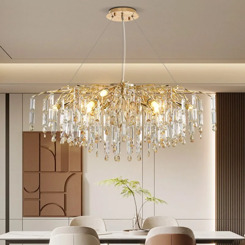 Luxus Gold Kristall Decke Kronleuchter Für Esszimmer Küche Tisch Wohnzimmer K9 Kristall Hängen Zweige Kronleuchter Licht