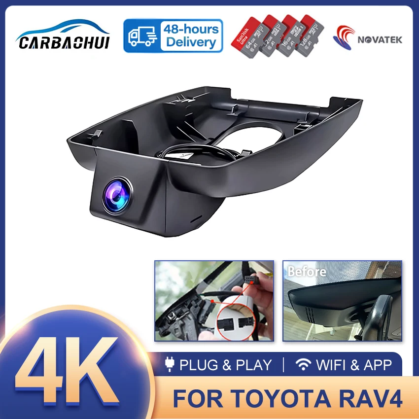 Für toyota rav4 xa50 xa40 xu80 4k hd dash cam für auto kamera recorder dashcam wifi auto dvr aufnahme geräte zubehör Image
