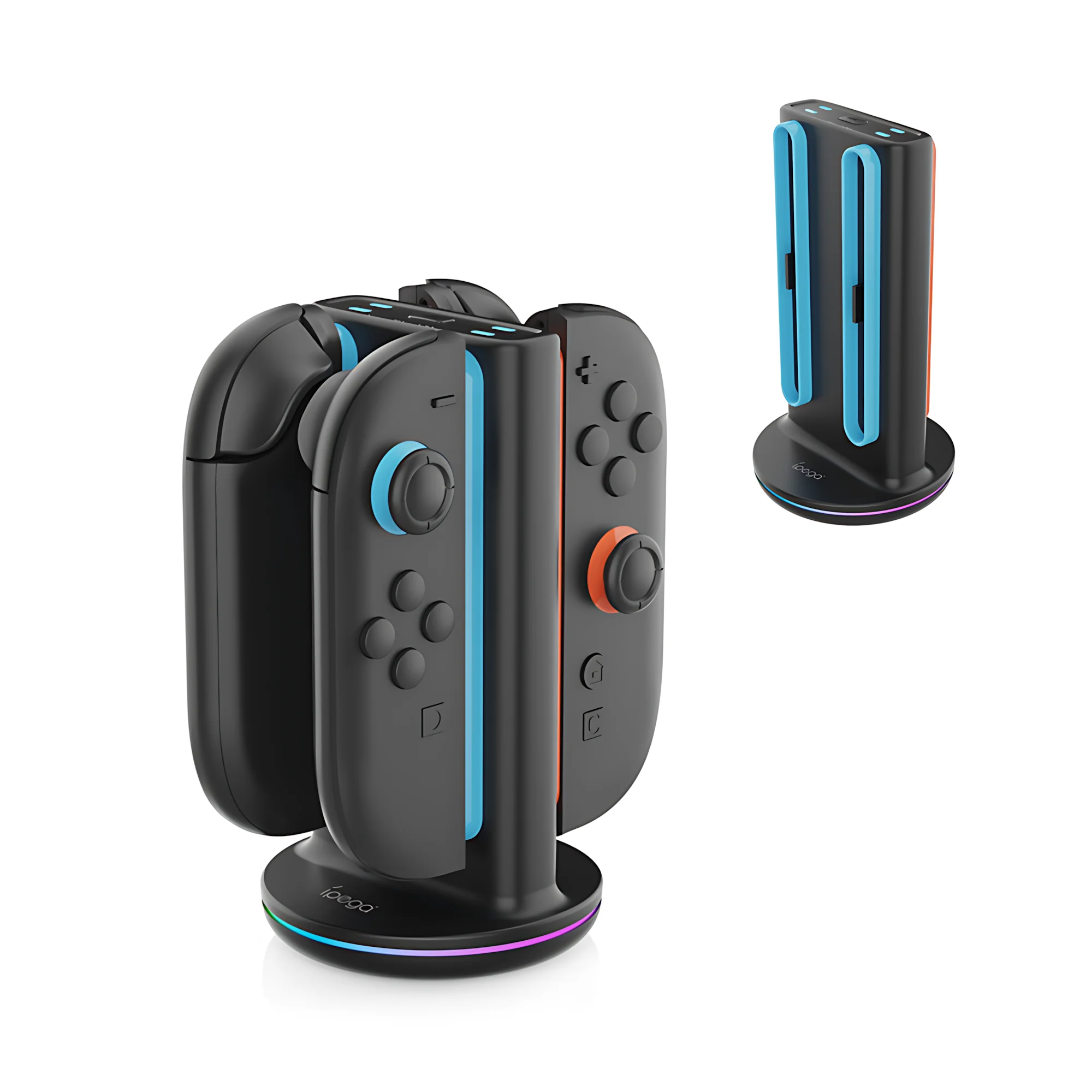 Ladestation für Switch 2 Joy Con, PG-SW2051 4-in-1 magnetische Ladestation mit LED- und RGB-Beleuchtung, IC-Schutz Image