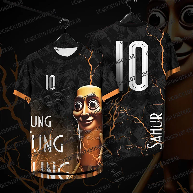 Italienisches Brainrot Tralalero Tralala Tung TungTung Sahur Bombardiro Crocodilo Fußballtrikot Lustiges Anime Sport Herren T-Shirt Image