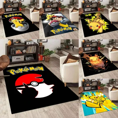 MINISO Pokemon Pikachu Carpet Pokeball Themed Playful Kids Rug for Living Room Bedroom Decor Leisure Balcony Mat Fans Gift