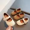 Mädchen-Mary-Janes-Schuhe aus weichem Leder, schlichtes Design, Herbst-Kinder-Prinzessin-Schuhe, leichte runde Zehenpartie, tägliche Größe 21–30, Kleinkinder- und Kinder-Flats