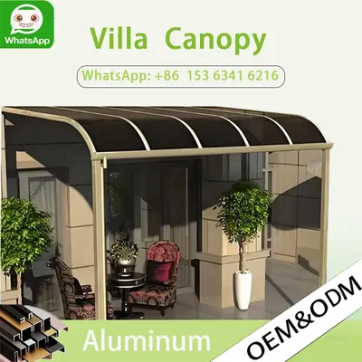 Waterproof Outdoor Aluminum PVC Gazebo Retractable Roof Awning Powder Coated Frame Mounted Wall Patio Cover