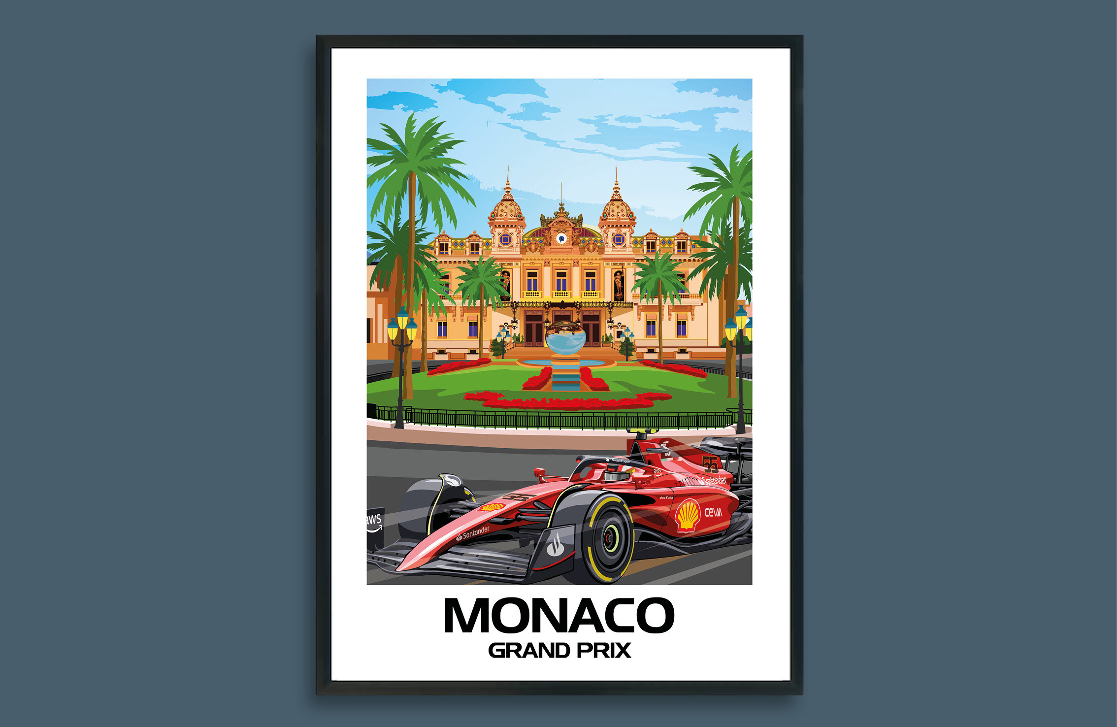 Gran Premio di Monaco Monte Carlo F1 Poster Ferrari F1 Formula1 Stampa Motor Racing Travel Art Home Office Decor F1 Wall Art F1 Regalo