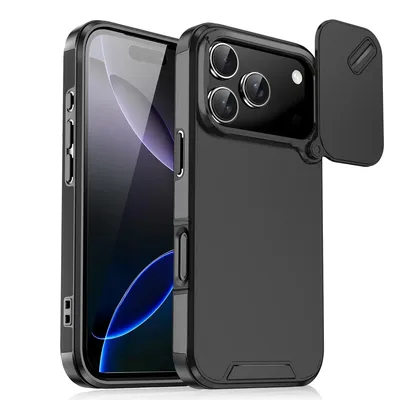 Stoßfeste Hülle für iPhone 17 Pro Max 17 Air 17Pro 17Air 16e Cover Matte Hard PC Slide Window Lens Protective Coque Funda Sleeve