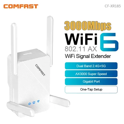 COMFAST White Dual-band WIFI6 Wireless Repeater 3000Mbps WI-FI Extender AP Gigabit Network Port Wifi Home Router