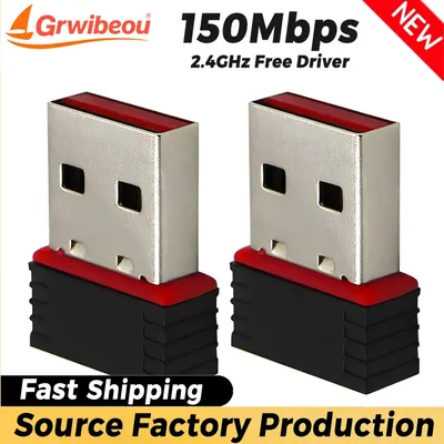 Mini USB WiFi Adapter Wireless USB WiFi Network Adapter 2.4GHz 150Mbps Driver-free High Speed USB Receiver for Desktop Computer