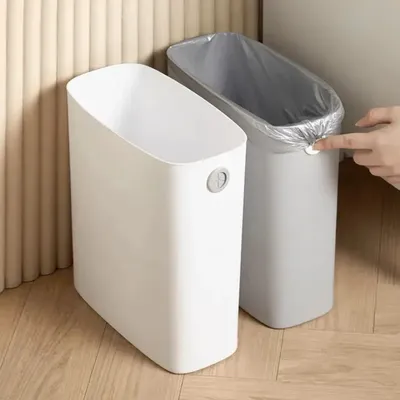 Rectangular Trash Can for Bathroom Gaps, Suitable for Home Use in Bedrooms, Living Rooms, and Kitchens, with a Lidless Design, T