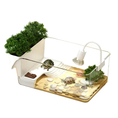 Water Turtle Tank Plastic Reptile Turtle Turtle Tank Aquarium Drop Resistant Hydroponic Tank Fish Tank Turtle Resting Box