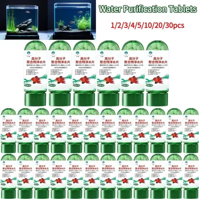 Water Purification Tablets Fish Bowl Water Cleaning Odor Remover Effective Algae Repellent Agent Safe Environment for Your Fish