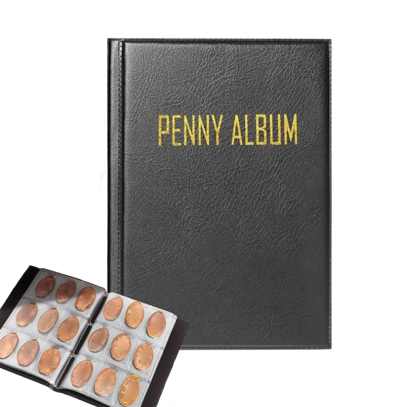 Penny Collection Album Penny Album Hold 108-Münzen-Geld-Aufbewahrungsorganisator, Ausstellungszubehör, Penny Coin-Aufbewahrungsalbum zum Sammeln Image