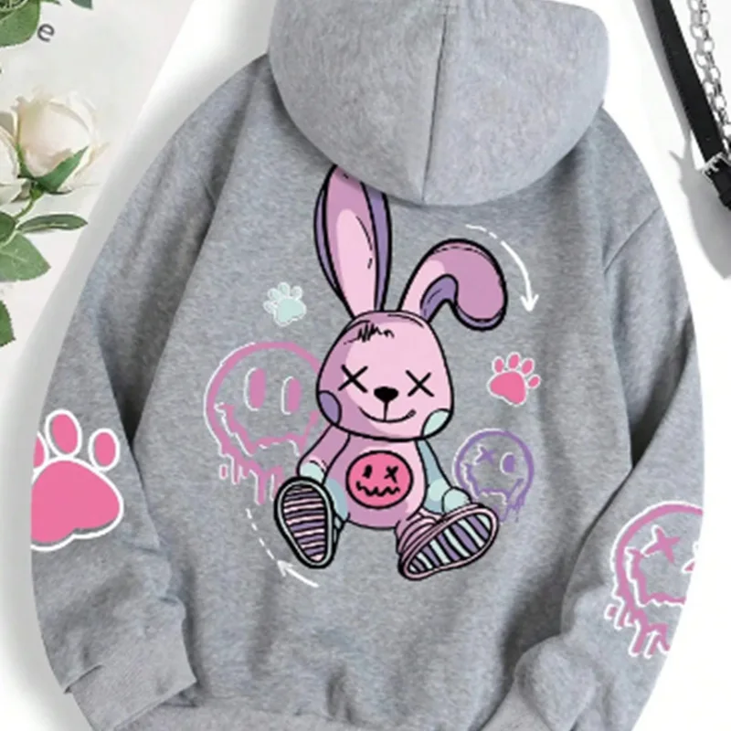 Pop Hip Hop Street Casual Loose Printed Female Hoodies Fashion Hoodie Oversize Loose New Sweatshirts Autumn Warm Fleece Clothing