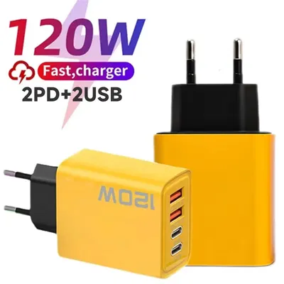 4 Port USB C PD Charger Quick Charge 3.0 Type C USB Phone Charger US EU Plug Wall Travel Fast Charging Adapter For Smart Phone