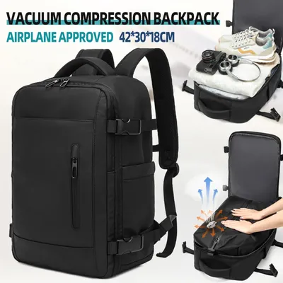 Männer Vakuum Kompression Rucksack 15,6 Zoll Laptop Rucksack Erweitern Wandern Vakuum Reise Rucksack, Ryanair Rucksack 42x30x18 Kabine Tasche