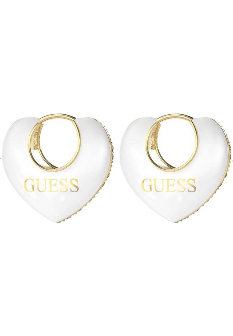 Guess Womens UBE05206YGWH Ladies Crazy In Love Earrings - Gold Stainless Steel - One Size | Guess Sale | Discount Designer Brands