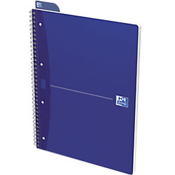 OXFORD Office Essentials Collegeblock DIN A4+ Kariert Spiralbindung Karton Blau Perforiert 140 Seiten