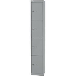 Bisley Metall Schließfach 4 Türen 1 abteile Schlüssel 305 x 305 x 1.802 mm Silber