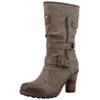 Winterstiefel MUSTANG SHOES "Palma", Damen, Gr. 38, Normalschaft, grau (taupe), Lederimitat, Textil, used, modisch, Schuhe, Kurzstiefel, Winterstiefel mit wärmendem Textifutter