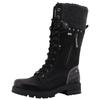 Winterstiefel MUSTANG SHOES "Darleen", Damen, Gr. 45, Normalschaft, schwarz, Lederimitat, Textil, modisch, Schuhe, Schnürstiefel mit Reißverschluss