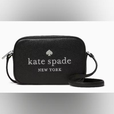 Kate Spade Bags | Kate Spade Black Leathet Glitter On Mini Camera Bag | Color: Black | Size: 5.5"H X X 7.8"W X 2.1"D