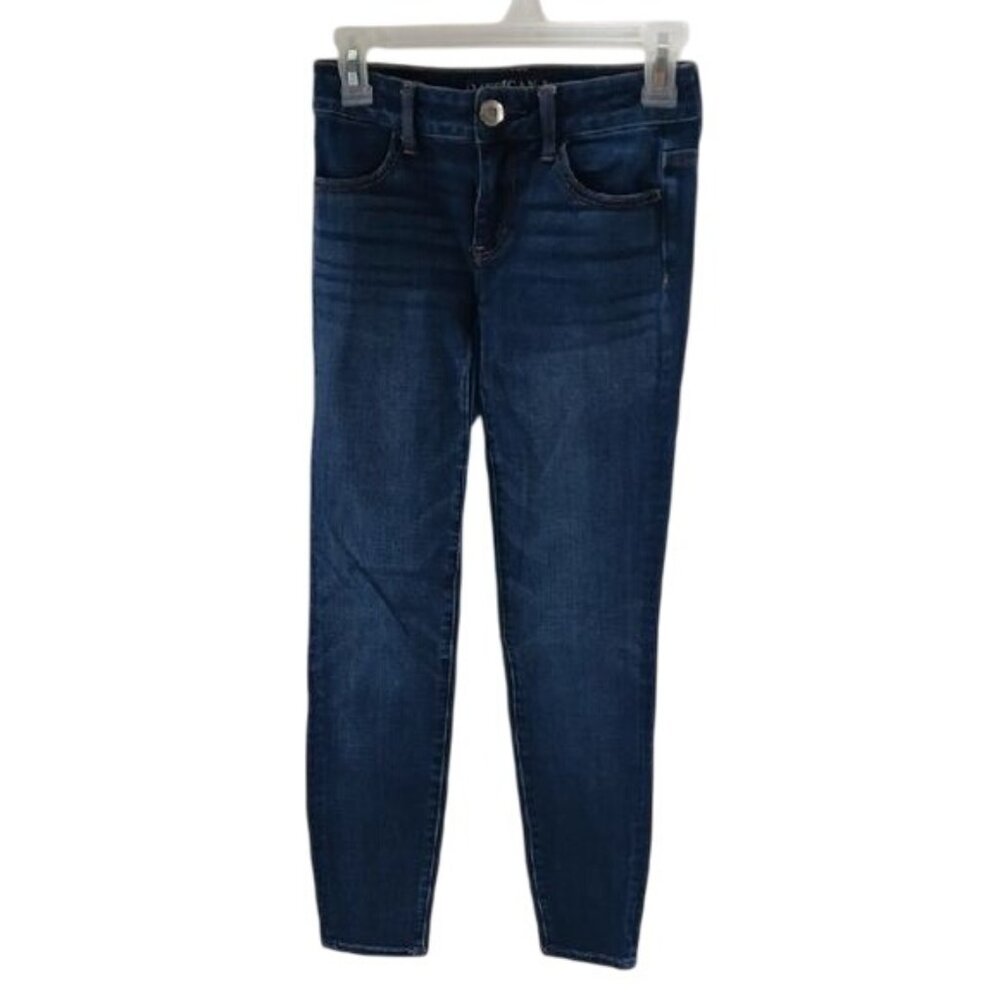 American Eagle Outfitters Jeans | American Eagle Jeans Blue Denim Skinny Jegging Stretch Womens Size 00 Short | Color: Blue | Size: 00 Short