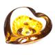 Caithness Glass U09117 Crystal Sarah P Art Glass Mini Heart Bowl, Gold