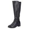 Stiefel RIEKER, Damen, Gr. 42, Varioschaft, schwarz, Lederimitat, Elastischer Einsatz, unifarben, klassisch, Schuhe, Langschaftstiefel, Stretchstiefel mit herausnehmbarer Innensohle