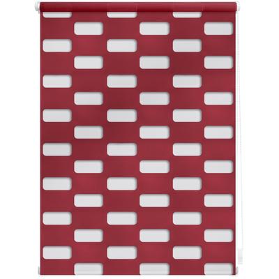 Doppelrollo LICHTBLICK ORIGINAL "Duo Rollo Klemmfix Arena" Gr. 4, rot (bordeaux), B:80cm H:150cm, Polyester, Rollos, im Fixmaß Image