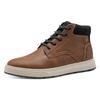 Schnürboots MARCO TOZZI, Herren, Gr. 45, braun (cognac), Lederimitat, Textil, unifarben mit Farbeinsatz, used, klassisch, Schuhe, Schnürschuh mit weich abgepolstertem Schaftrand