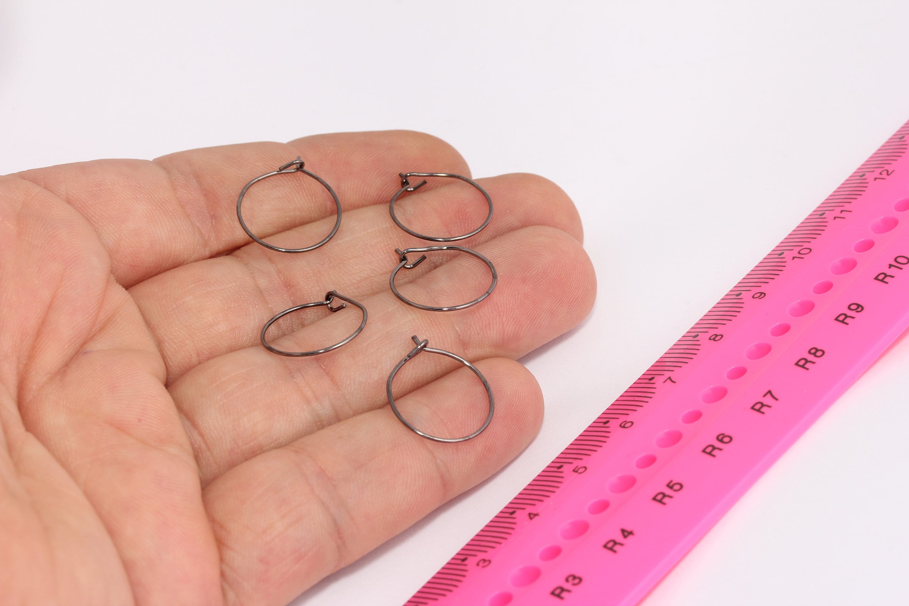 Créoles en métal argenté, Créoles en fil métallique, Créoles, Petites créoles, Boucles d'oreilles plaquées bronze, MBGEAR4