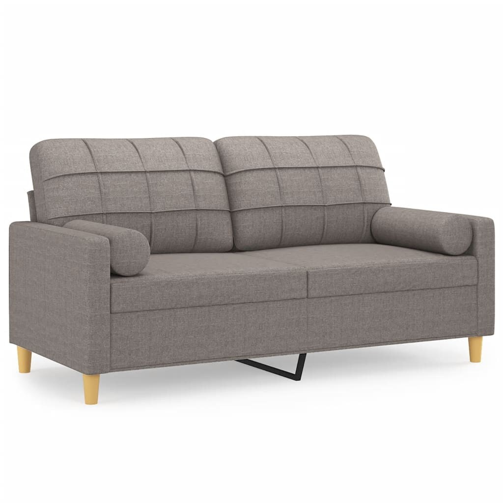 vidaXL 2-Sitzer-Sofa mit Zierkissen Taupe 140 cm Stoff Image