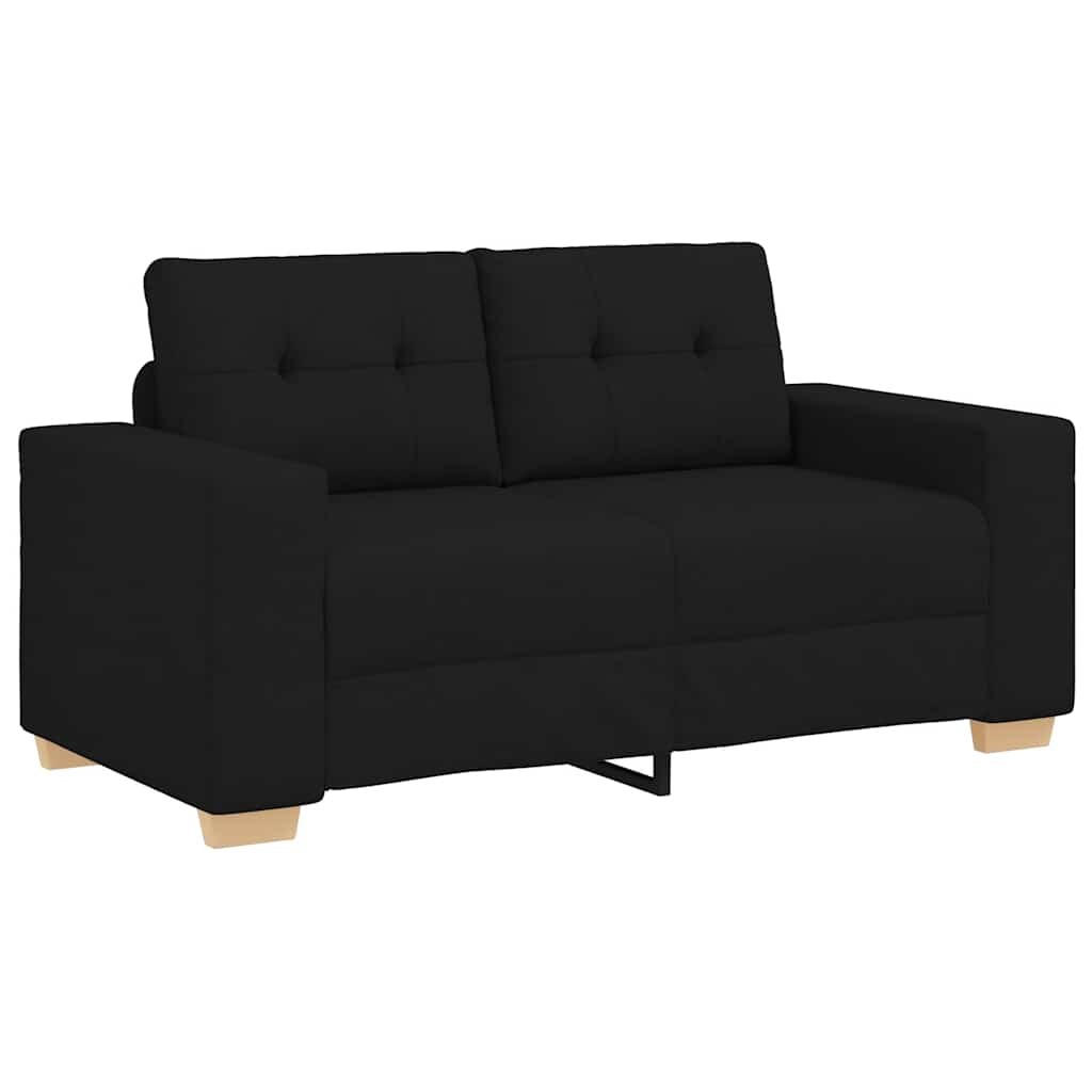vidaXL Zweisitzer-Sofa Schwarz 160x77x82 cm Stoff Image