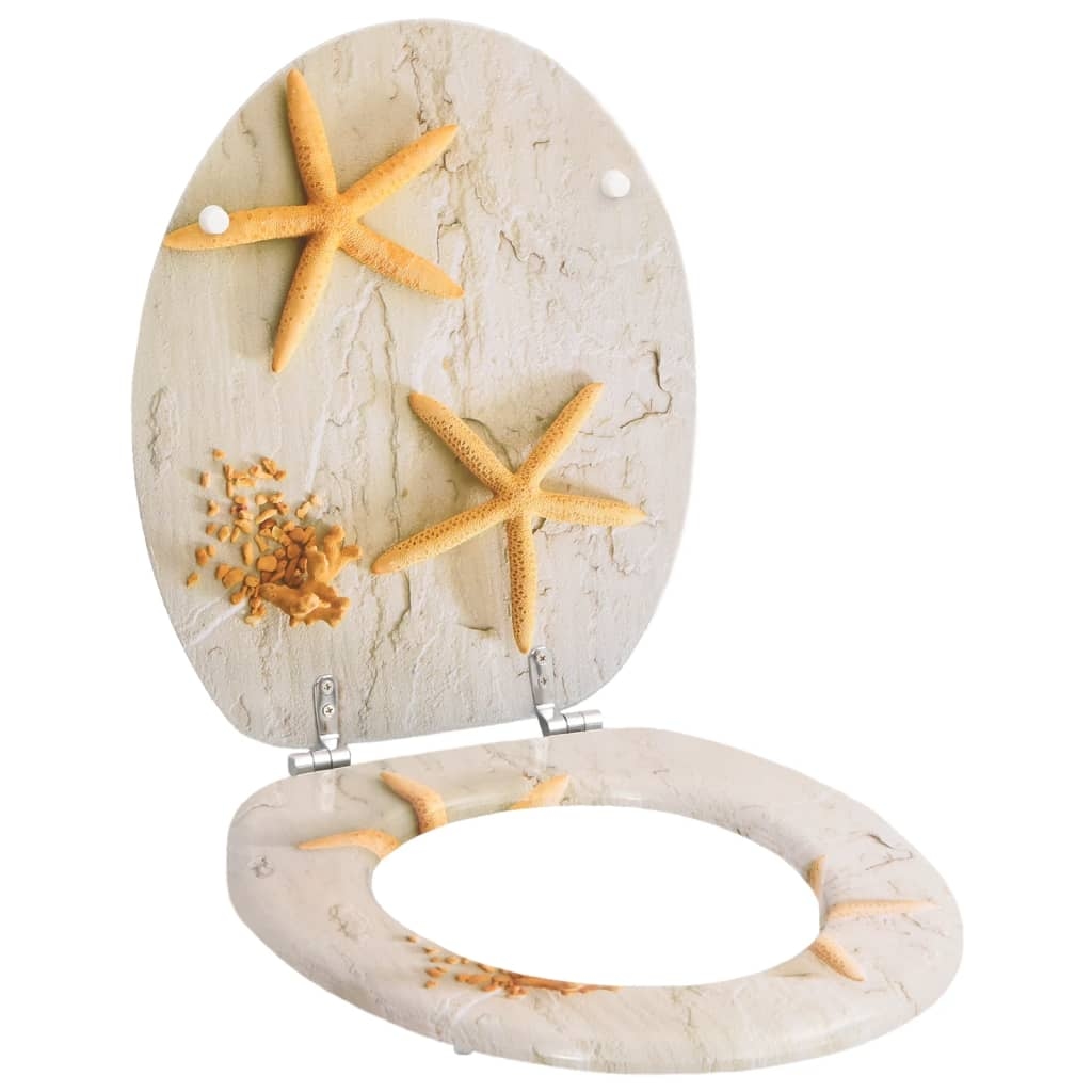 vidaXL Toilettensitz MDF Deckel Seestern Image