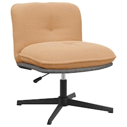vidaXL Bürodrehstuhl Beige Gelockter wollähnlicher Stoff Image