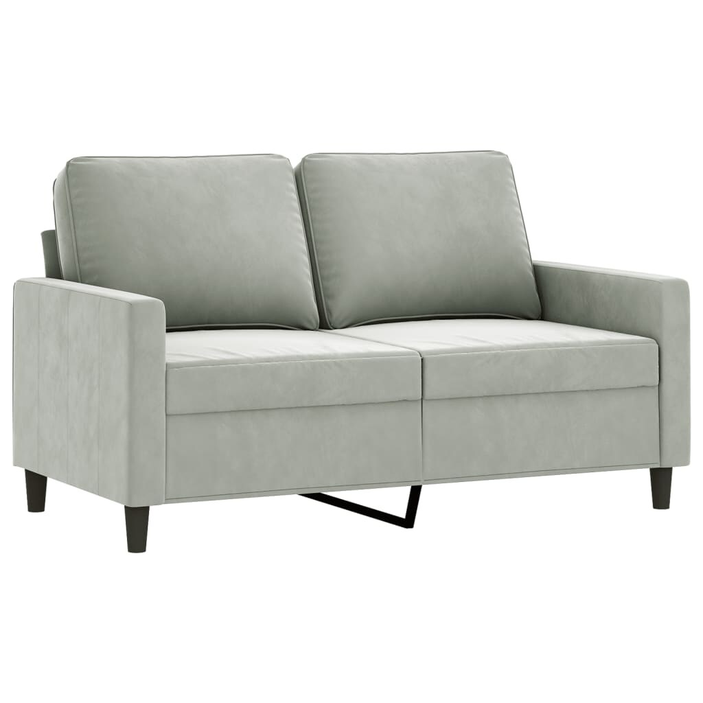 vidaXL 2-Sitzer-Sofa Hellgrau 120 cm Samt Image
