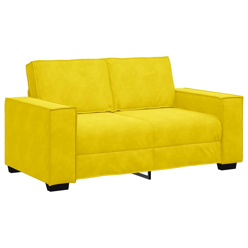 vidaXL 2-Sitzer-Sofa Gelb 160x78x84 cm Samt Image