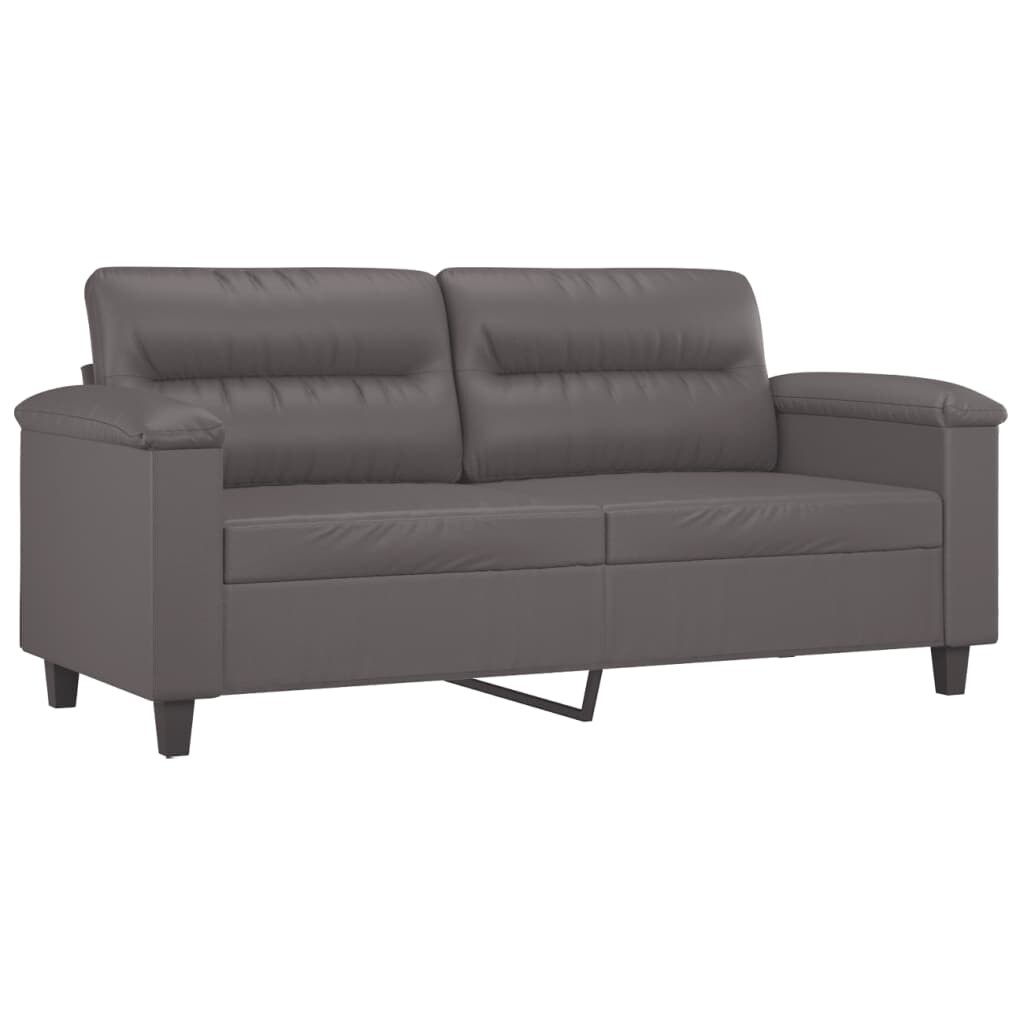 vidaXL 2-Sitzer-Sofa Grau 140 cm Kunstleder Image