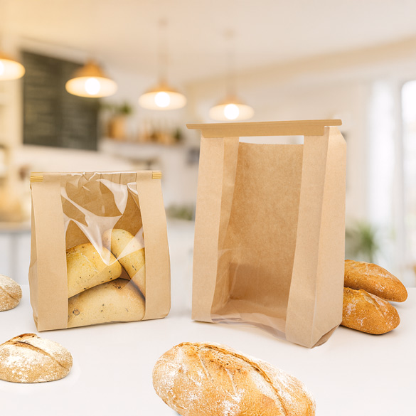 Kraft Bread Bag w/ Tin Tie Closure 6" x 3 1/2" x 11" 100 Pack KBTW2