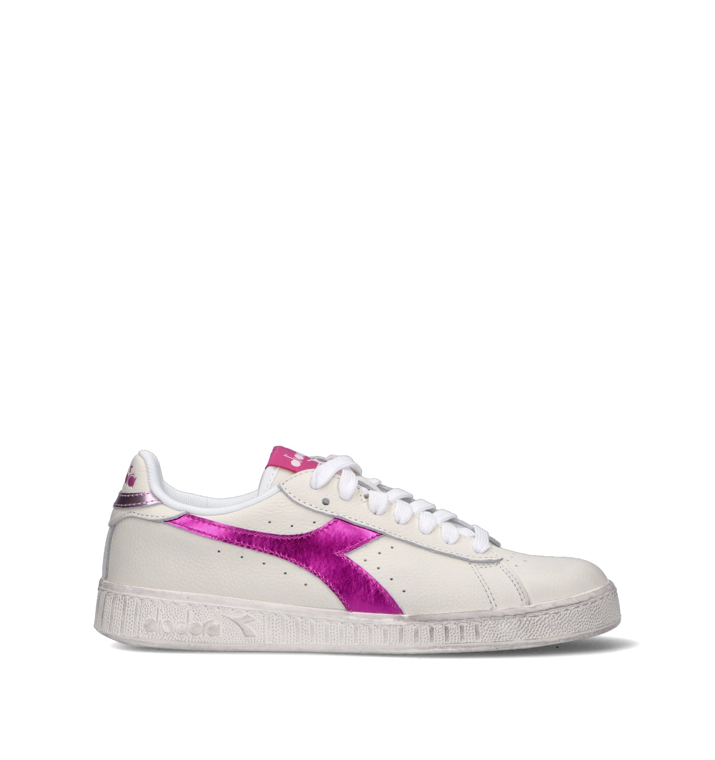 DIADORA GAME LOW WAXED Sneaker donna bianca/fucsia in pelle