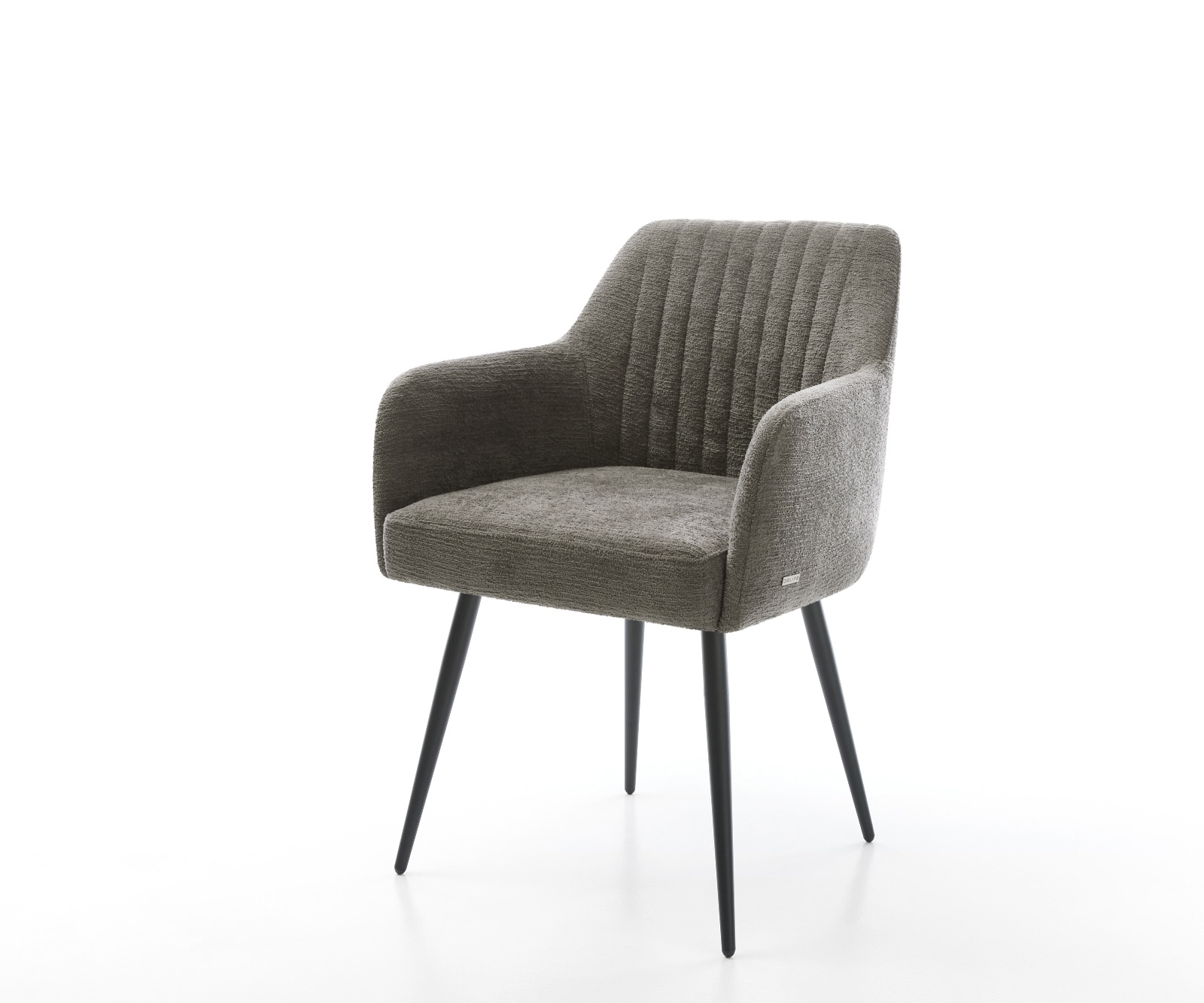 DELIFE Esszimmerstuhl Greg-Flex Bouclé Soft Schlamm 4-Fuß konisch Schwarz Taschenfederkern, Esszimmerstühle Image