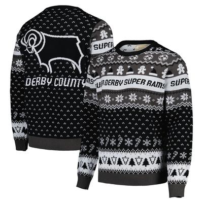 Derby County Weihnachtspullover – Schwarz – Erwachsene Image