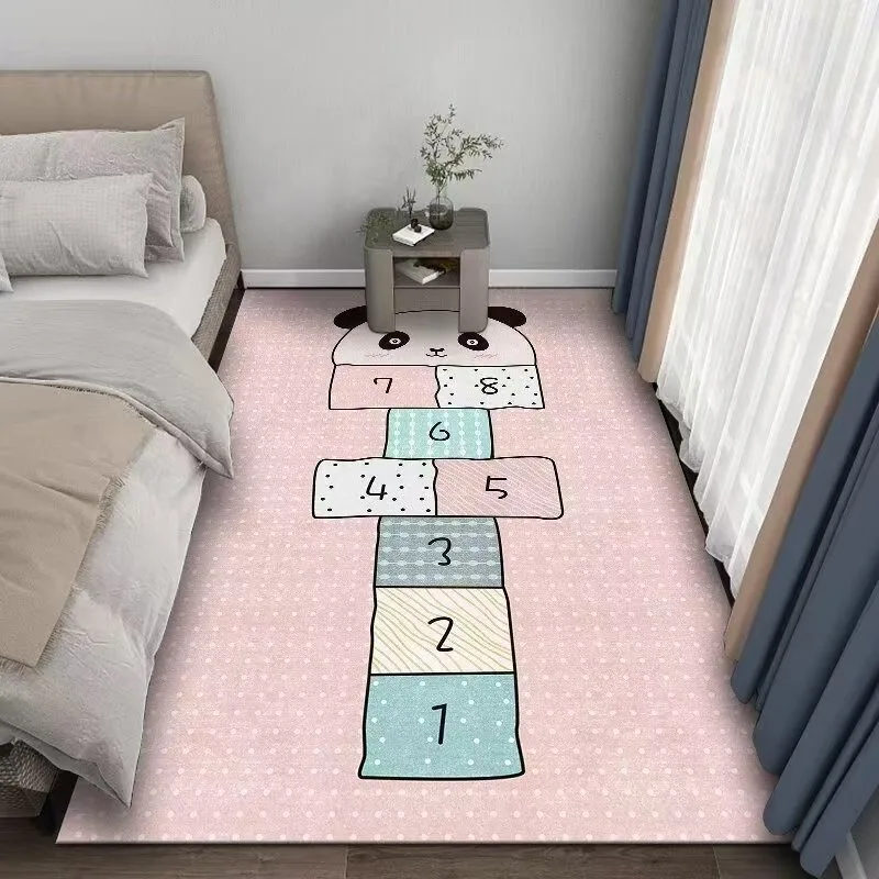 Hopscotch-Spielmatte für Kinder, Jungen und Mädchen, rutschfester Cartoon-Spielteppich, Baby-Krabbel-Wohnzimmer-Boden, Kinderzimmer-Dekor-Teppich