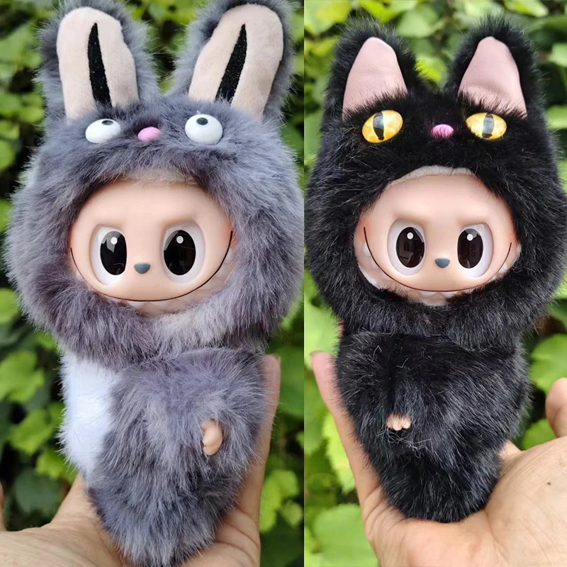 Neue Für Tuch 17cm Labubu Mini Plüsch Puppe Kleidung Set Nette Anzug Cartoon Vinyl Puppe Kpop Idol Puppe Kleidung zubehör Image