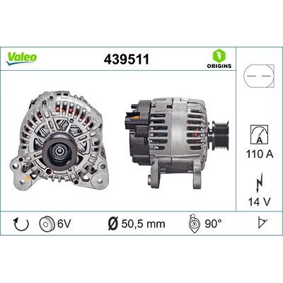 Valeo Generator [Hersteller-Nr. 439511] für Seat, Skoda, VW Image